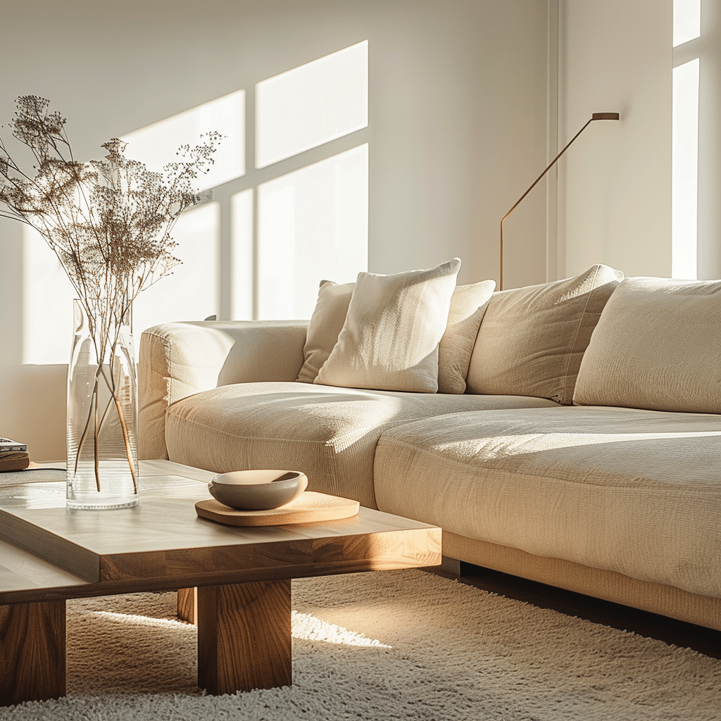 A clean and well lit living room.