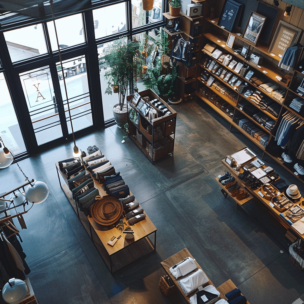 A clean retail store inside view.